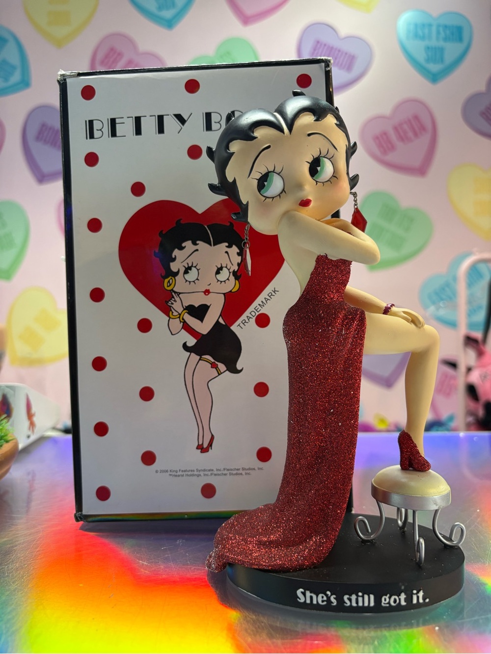 Vintage 2006  Betty Boop Red Glitter Evening Body Figurine